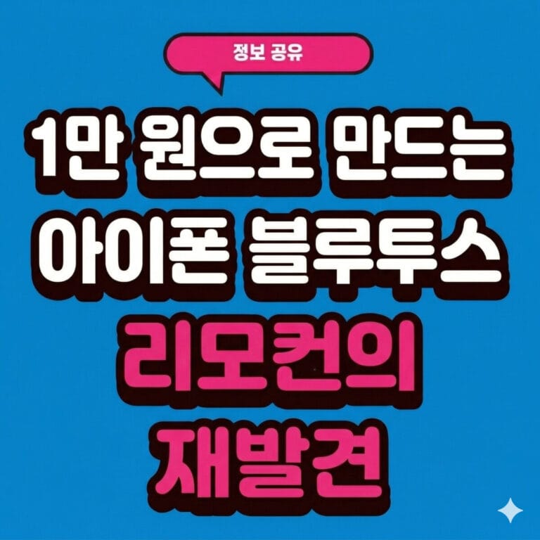 1만원으로 만드는 아이폰 블루투스 리모컨의 재발견