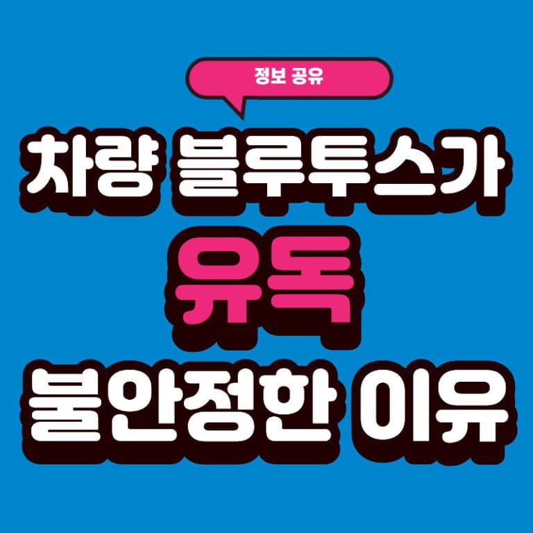 차량 블루투스가 유독 불안정한 이유