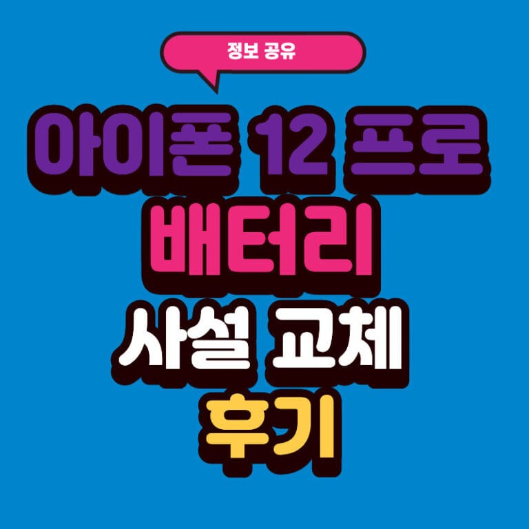 아이폰 12 프로 배터리 사설 교체 후기